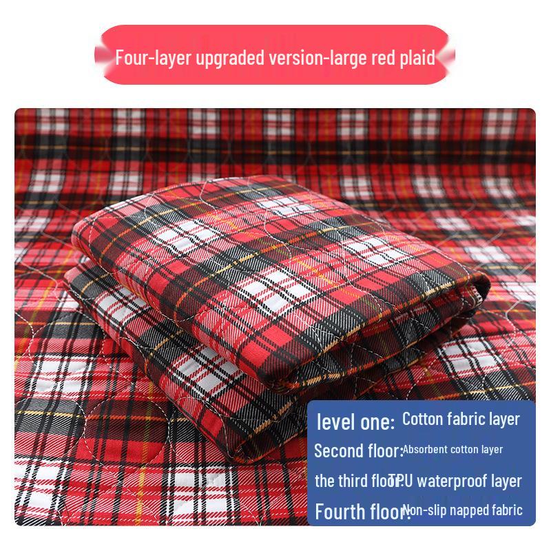 Стираемая четырехслойная прокладка при недержании: Дышащий хлопковый наматрасник для взрослых 80x90 cm