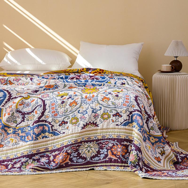 100% хлопок, одеяло-полотенце, четырехслойная марлевая простыня, цветочный узор 150x200cm